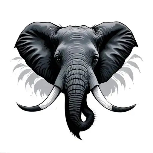 Minimalist Elephant Head