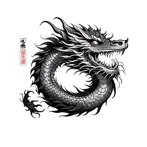 Japanese Dragon Wrapped Around Forarm Half Sleeve
