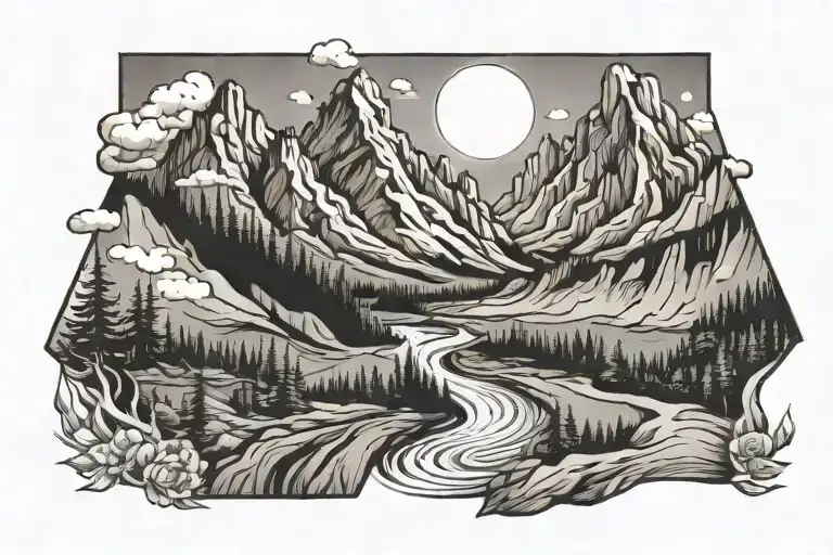 Memorial Tattoo For My Older Brother Inspired By Our Road Trip To See Mountains And Canyons