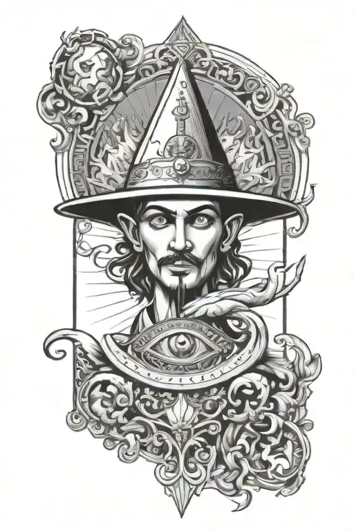 The Magician Tarot Card With Third Eye Inside
