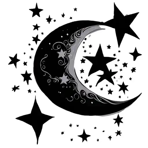 Whimsical Moon And Stars