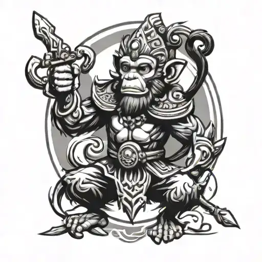 Monkey King And Fff Logo Combined
