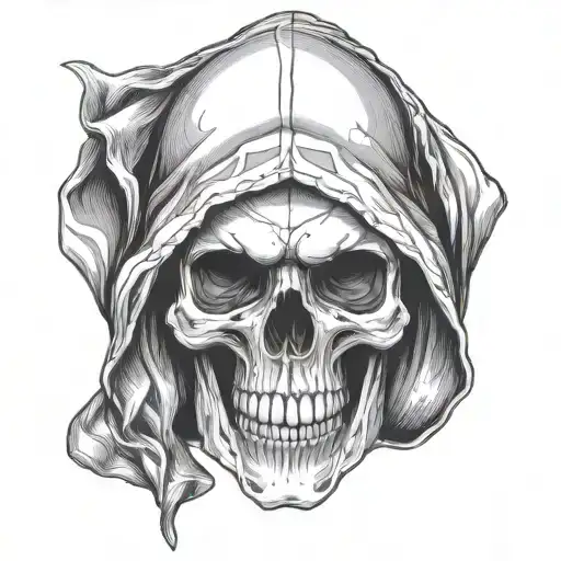 Skull With A Hood On