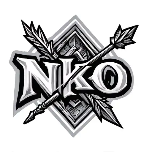 Arrow Tattoo With Name Niko