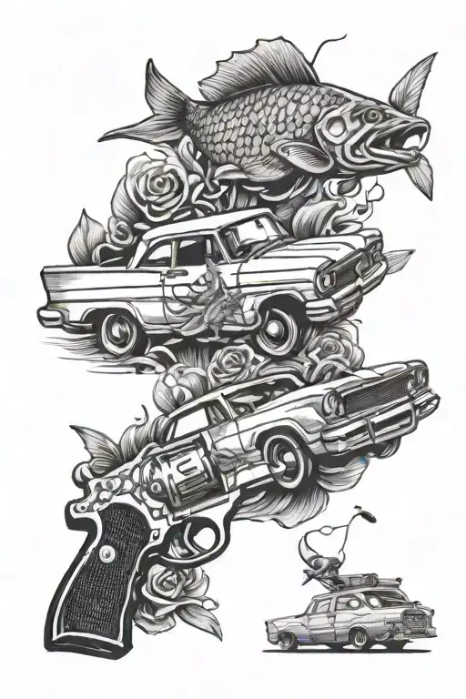 Cars Fish Guns Money