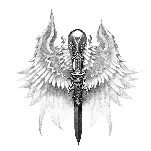 A Sword With Wings At The Handle