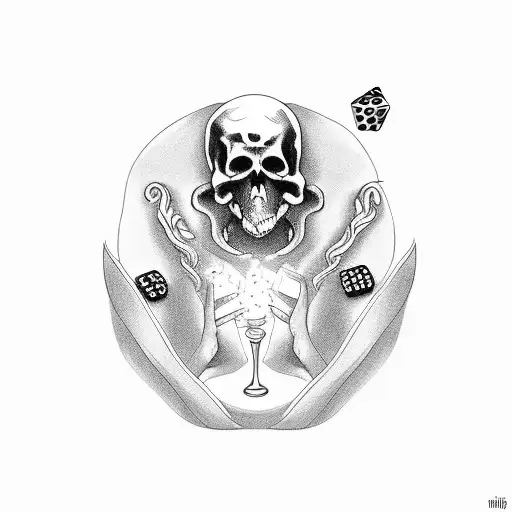 Death And A Witch Playing Dice