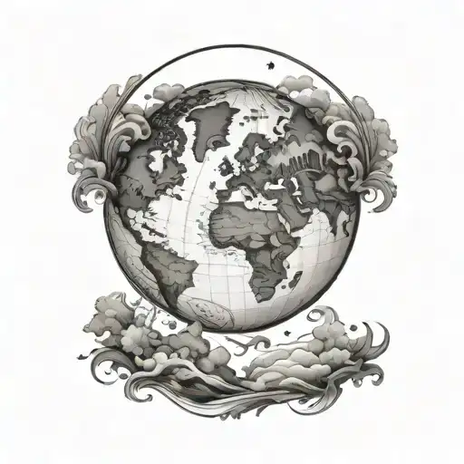 Geographic World Globe With Continents Joined Together