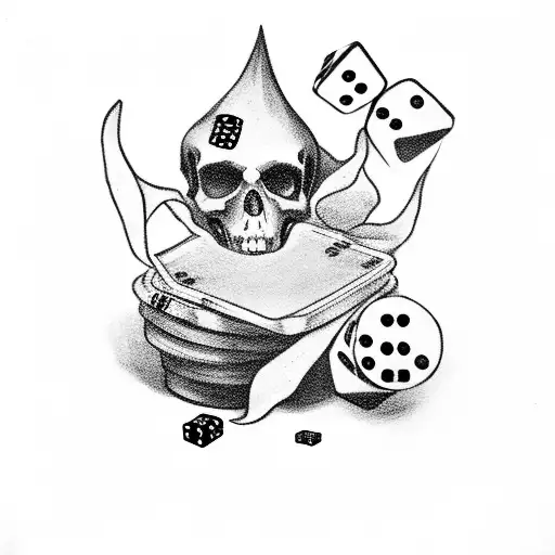 Death And A Witch Playing Dice