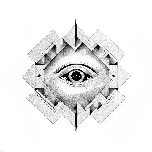 Evil Eye Looking Over A Maze