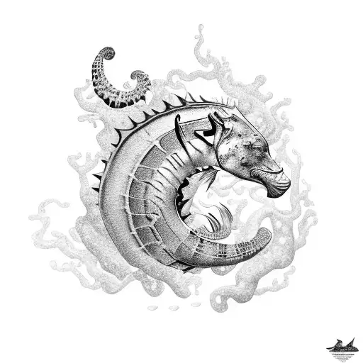 Sea Horse And Tiger