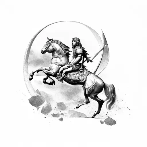 Roman Warrior Riding Pegasus