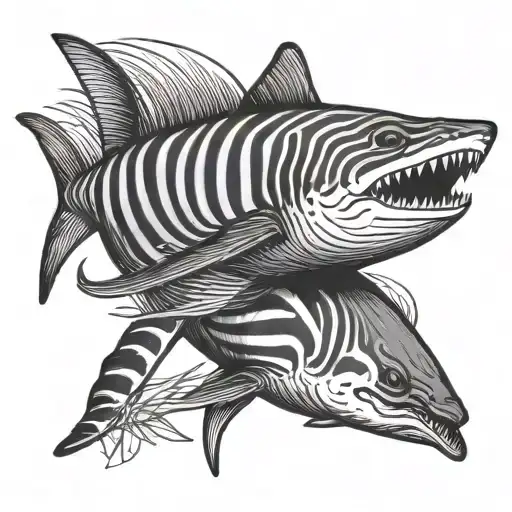 Zebra Riding A Shark