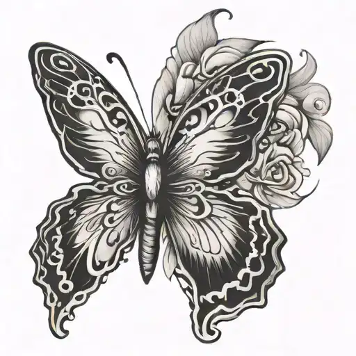 A Simply Edgy Butterfly Tattoo Symbolizing Rebirth And Strength
