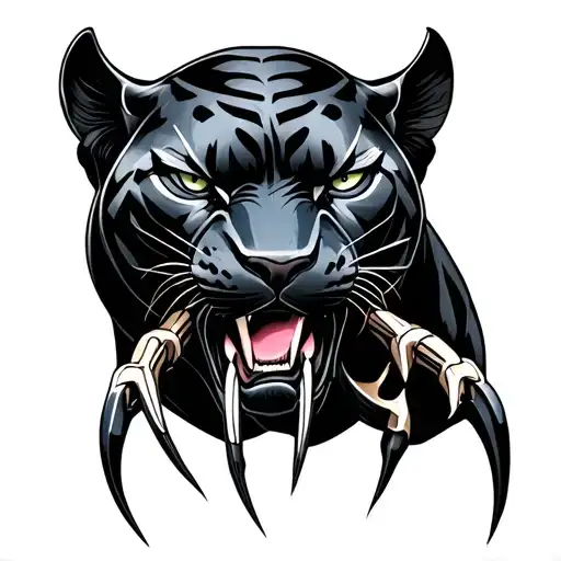 Black Panther Necklace Teeth Claws
