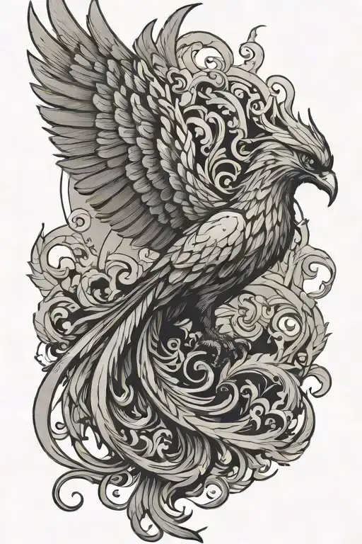 Phoenix With Obvious Semicolon Tail