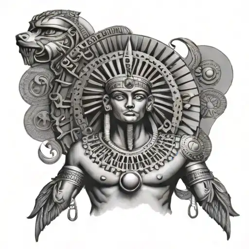 Egyptian Back Piece Many Small Elements Flowing Together