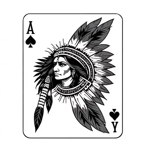 Playing Card With Native American