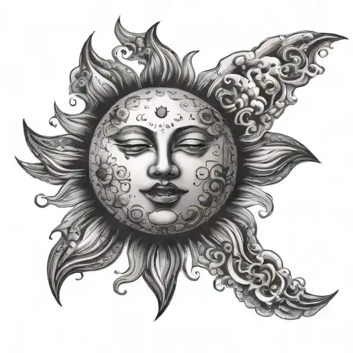 Sun Shinning Onto Moon