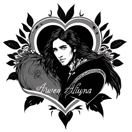 Divorced Dad Tattoo With A Heart With Names Arwen Mystical Thomas Aliynaa