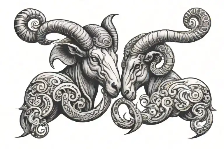 Aries & Cancer Zodiac Symbol Merging