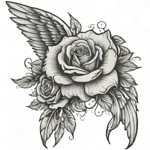 A Rose Blossom Angel Wings