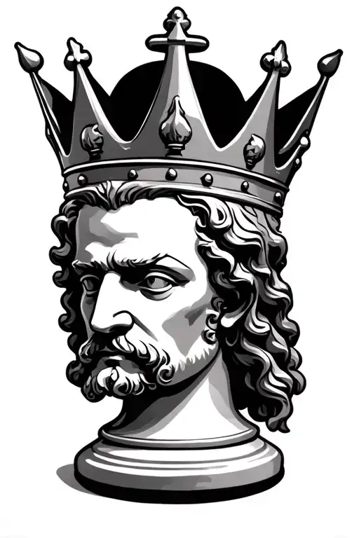 King Chess Piece Wearing Crooked Crown