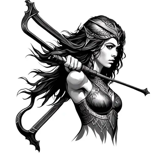 Valkyrie Weilding A Bow With No Top