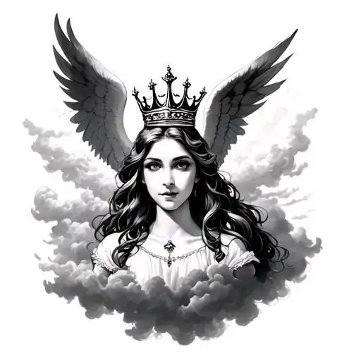 Angela Crown Over A With Clouds Surrounding