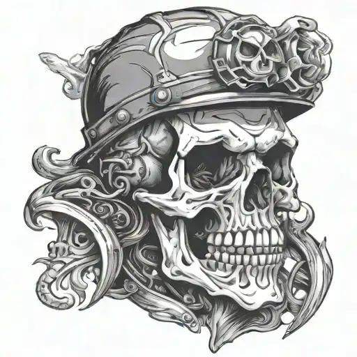 Skull Hard Hat & Smoking