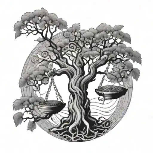 Scales Balancing And Tree Of Life