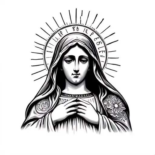 Virgin Mary With Tattoos Based