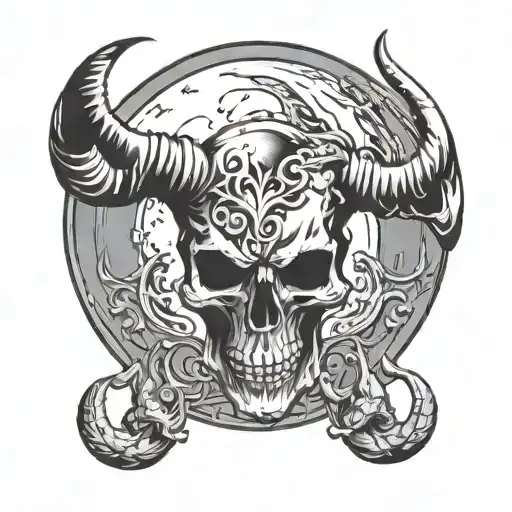 Bullk Skull Moon Horns