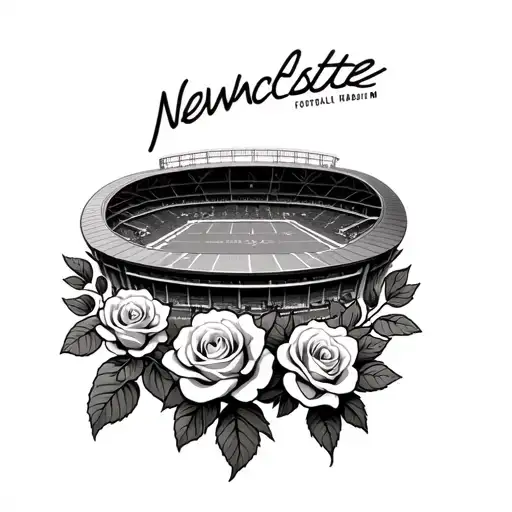 Newcastle Football Stadium With Roses Growing