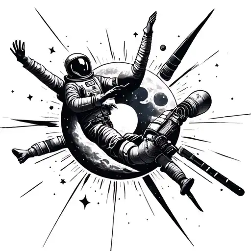 Astronaut Juggling Moon