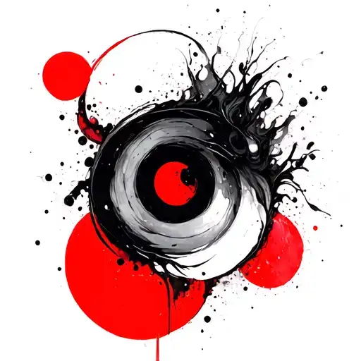 Abstract With Red Circle