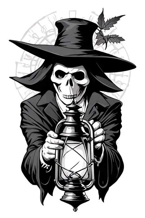 Plague Doctor Holding Gothic Lantern