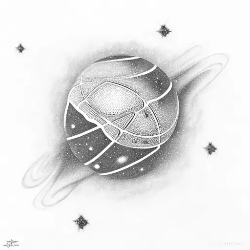 Basketball Court Transformed Into A Cosmic Galaxy