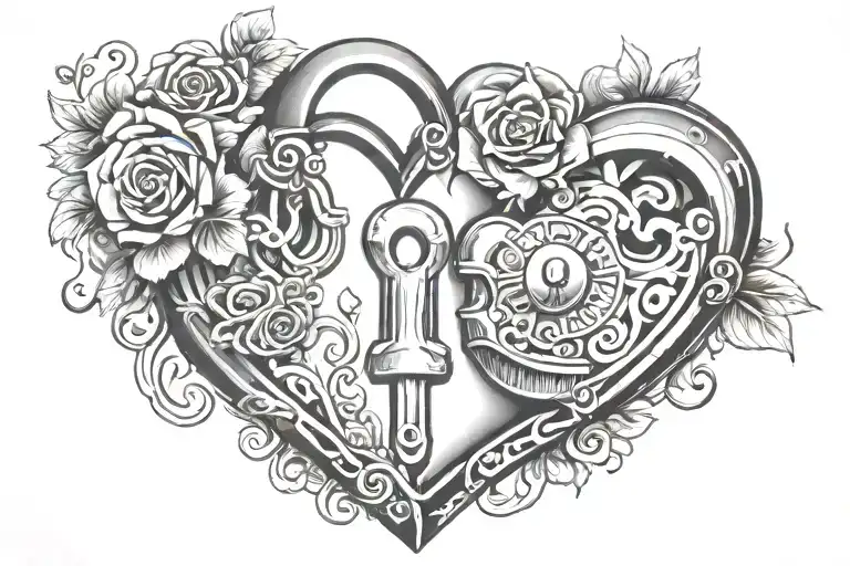 Matching Sister Inside Heart Shaped Lock