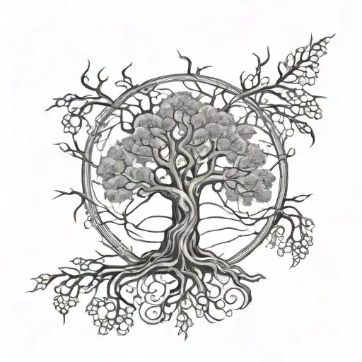 5-Branched World Tree And A Rootweiler Between The Branches