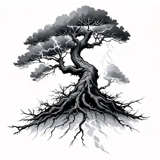 Lightning Hitting Tree