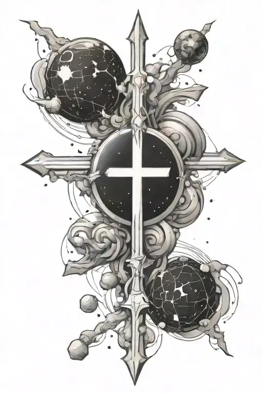 Cross With Outer Space Inside Of It Nothing Outside Of It