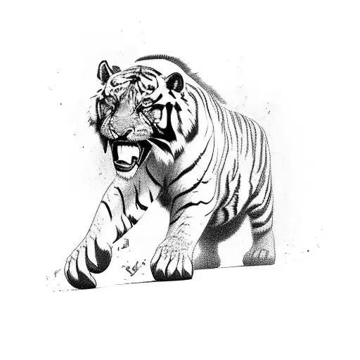 Sabertooth Tiger Fighting Wholly Mammoth