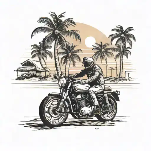 Cafe Racer Beach Road Sunset Palms