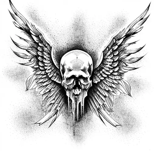 Skull Angel Wings