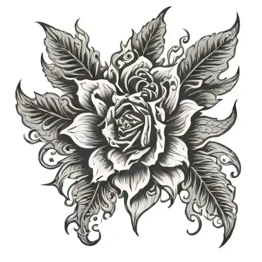 Gothic Brush Tattoo Sketch