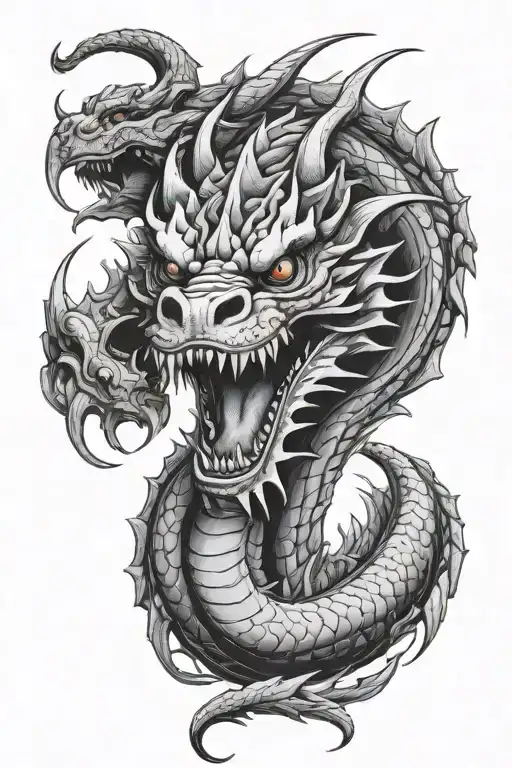 Dragon Open Mouth To Chest