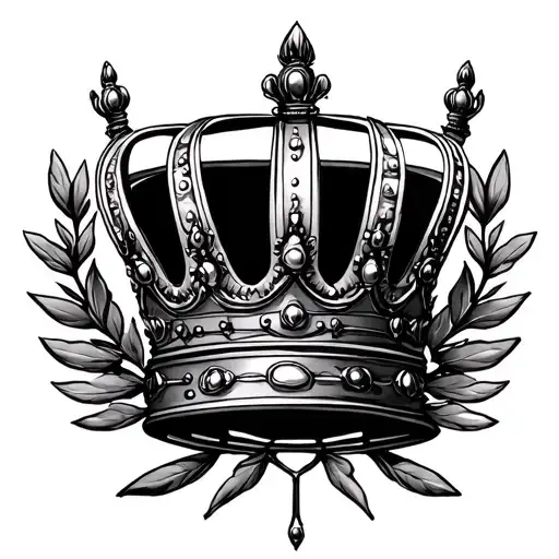 Laurel Wreath Surrounding Royal Crown