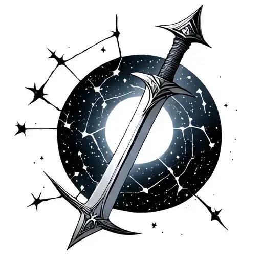 Broken Sword With Constellation Orion