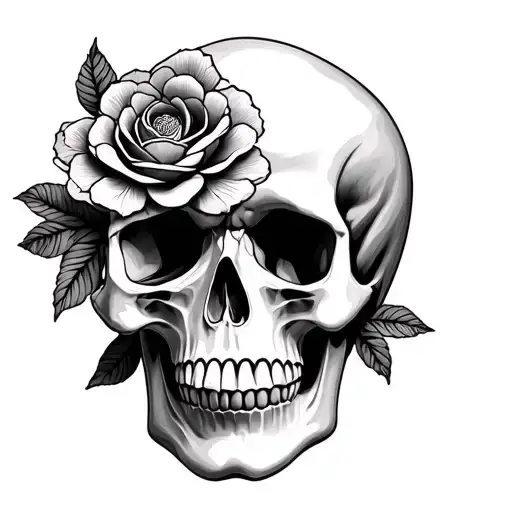 Traditional Flower Skull